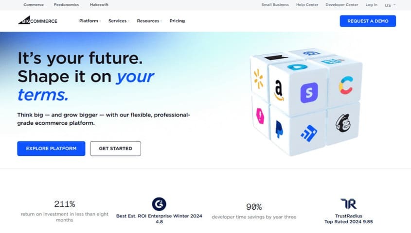 etsy competitors - bigcommerce homepage