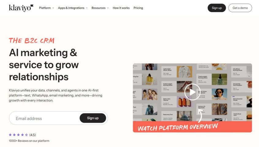 Klaviyo email and SMS ecommerce integration