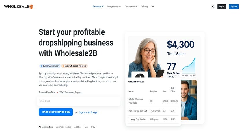 dropshipping supplier-wholesale2b dashborad