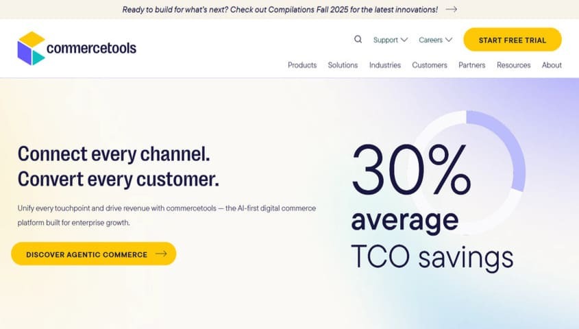 commercetools enterprise e-commerce platform homepage