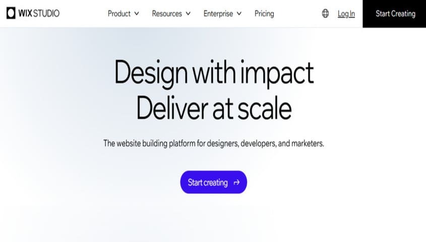 Wix Enterprise e-commerce platform homepage