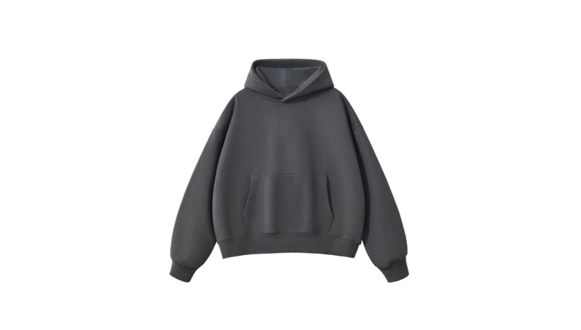 dark grey essential heavyweight fleece hoodie