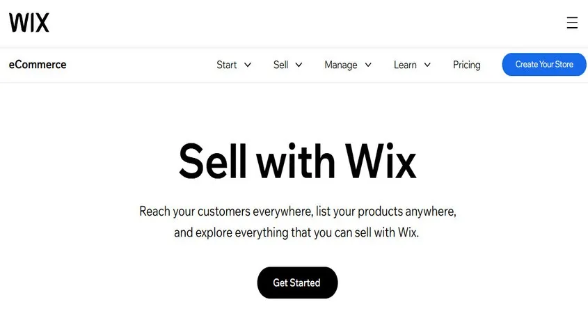 Wix ecommerce template editor displaying product page layout for users building websites to sell items online for free