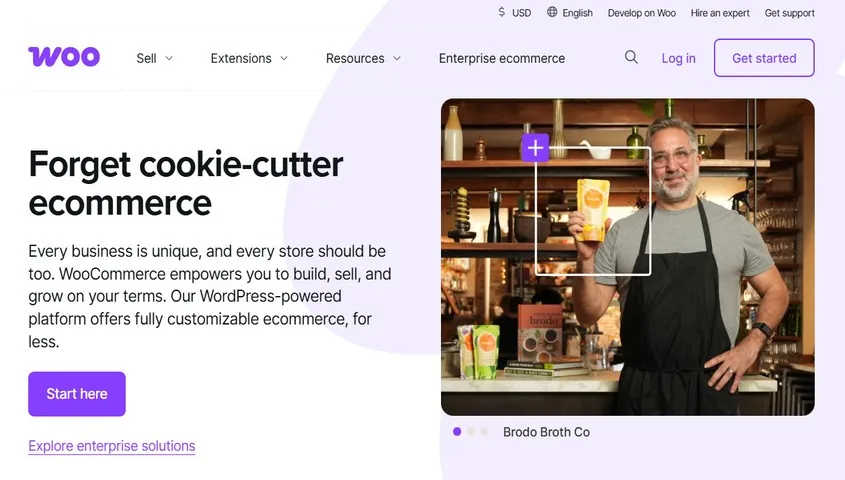WooCommerce plugin activated for building an online marketplace to sell products