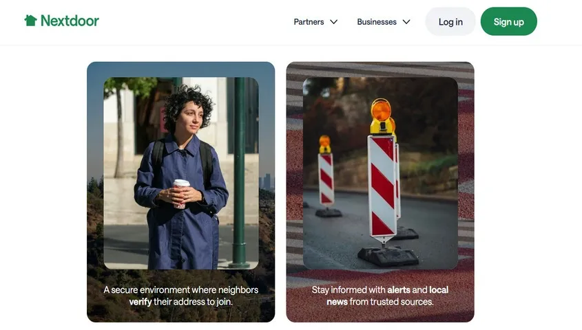 Nextdoor marketplace feed displaying community listings for users selling products locally