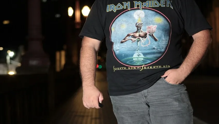 Large-format graphic t-shirt showing bold ink coverage comparable to professional uv printing services.