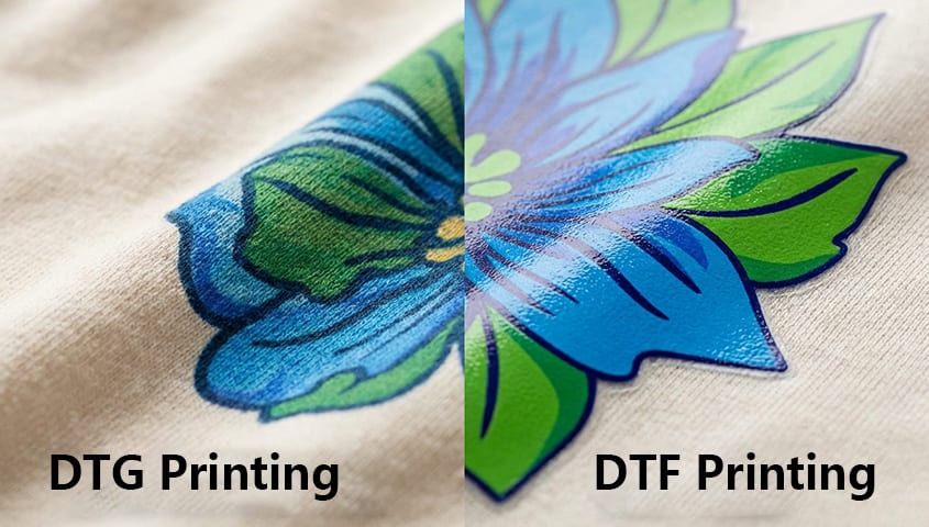 DTF vs DTG: color vibrancy