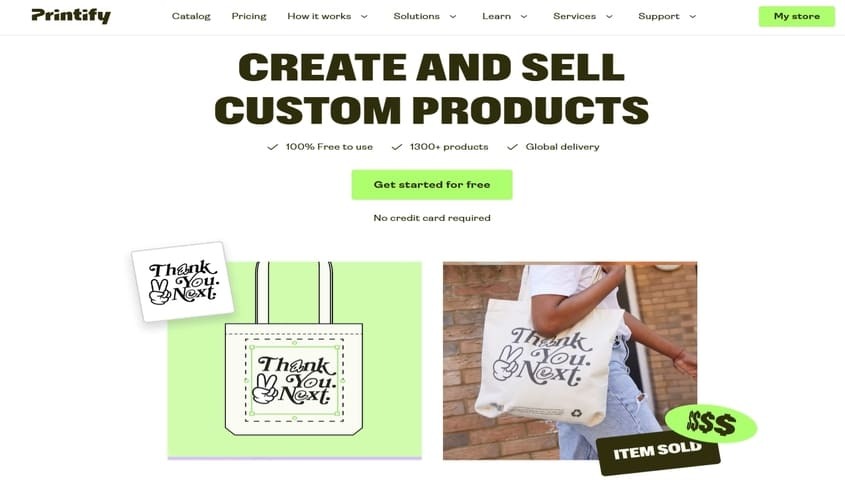 POD company - printify homepage