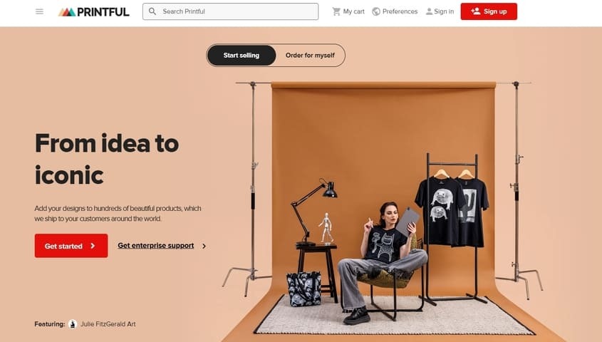 POD company - printful dashborad