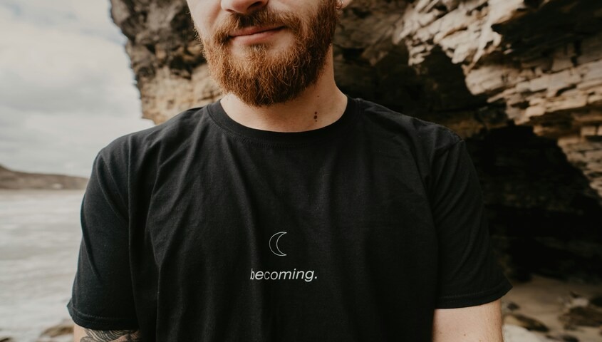 Minimalist text t-shirt design representing trending t-shirt designs and modern t shirt trends