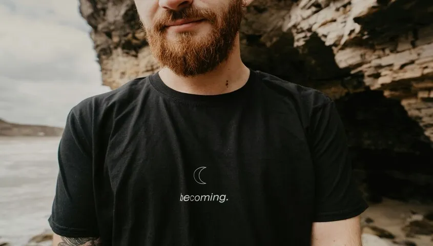 Minimalist text t-shirt design representing trending t-shirt designs and modern t shirt trends