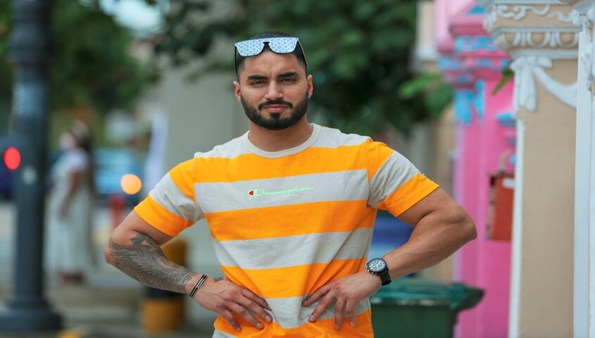 striped t-shirt design in trending shirt designs with bold color block stripes