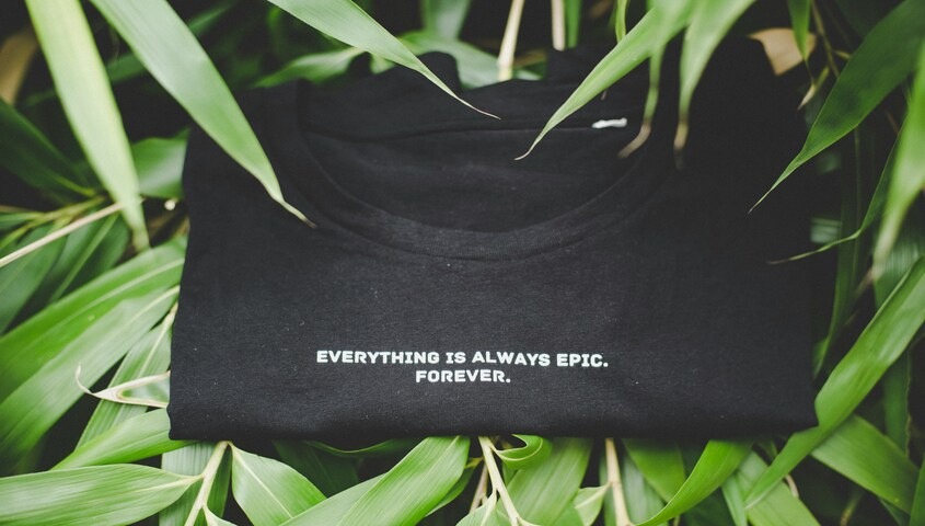 Minimal slogan t-shirt representing trending shirt designs and typography-based t shirt design template