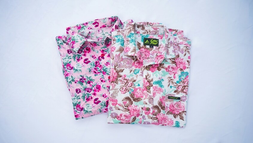 Floral patterned shirts representing trending shirt designs and modern t shirt trends in fashion