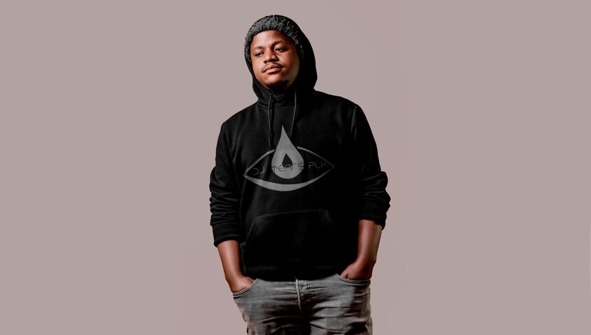 Monochrome tone-on-tone hoodie design — same-color graphic custom hoodie idea for elevated streetwear