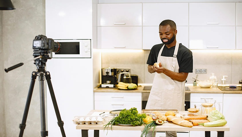 man become a youtuber to record video