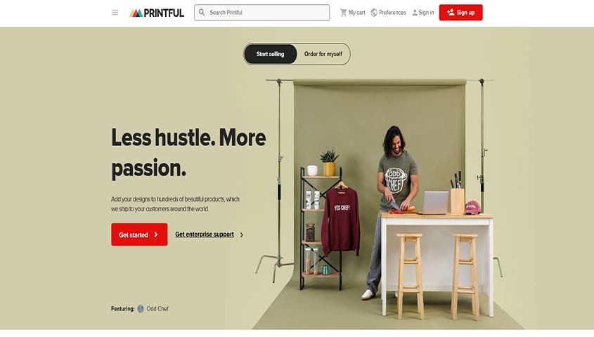 Printify alternative - Printful homepage