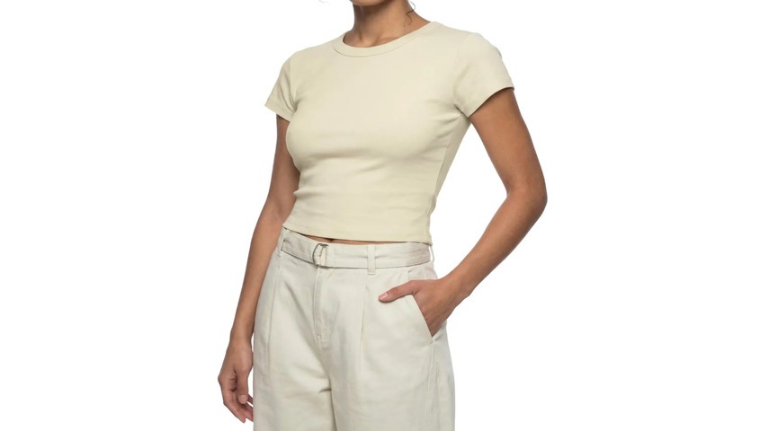 Premium-weight cropped women's custom t-shirt with no minimum order