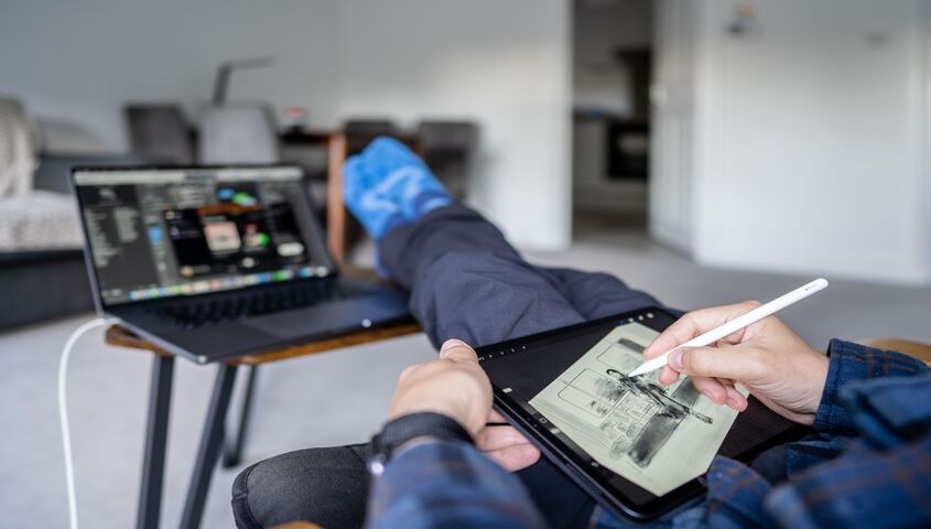 Digital illustration on a tablet for download sales, one of the highest-margin ways how to make money with art online.