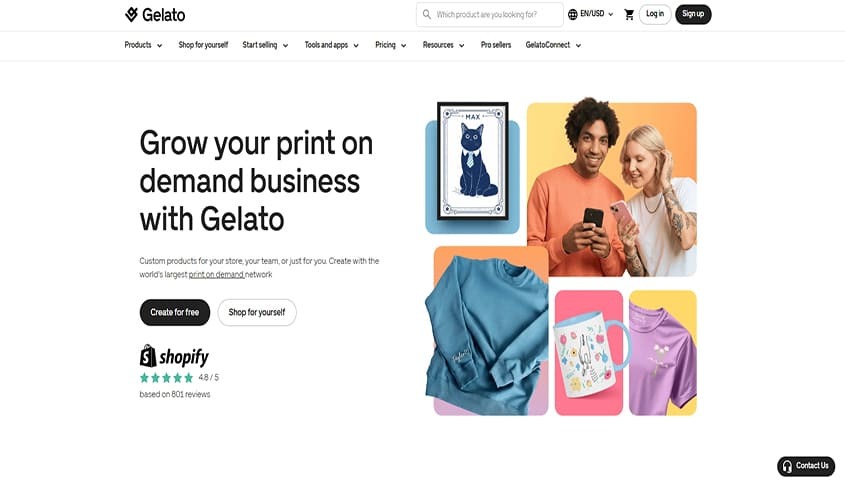 Print on demand company Grlato homepage
