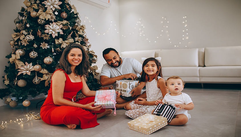 The family is perpare Chirstmas gifts