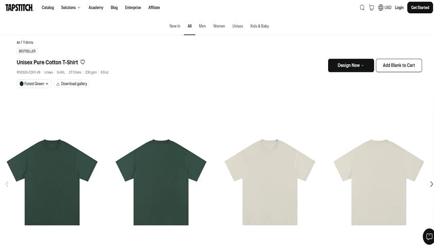 Tapstitch cotton tshirt
