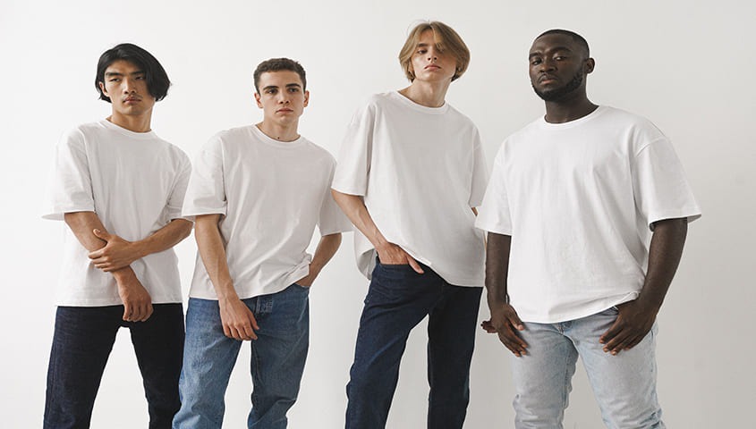 men wear white popular tshirt color