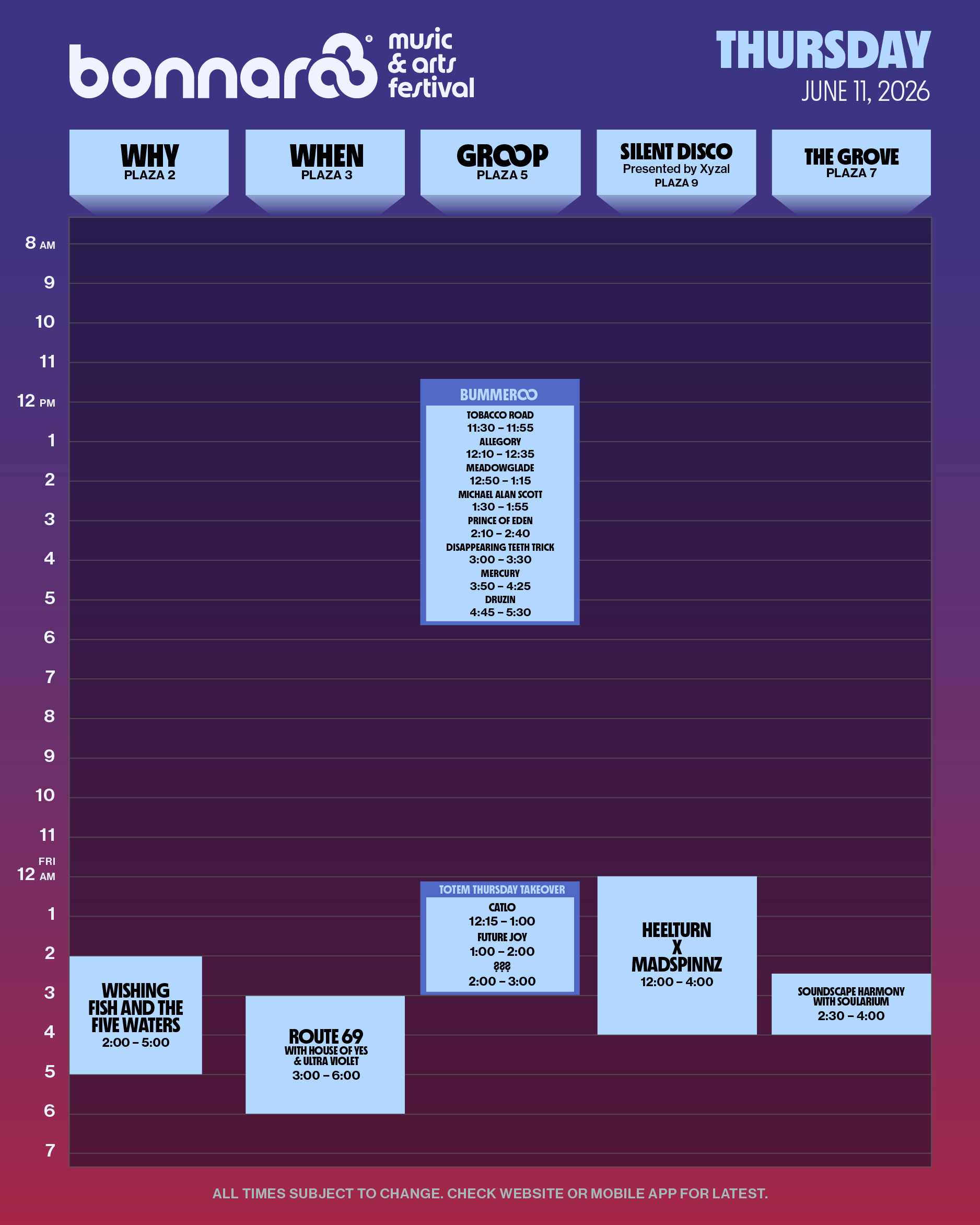 Schedule poster