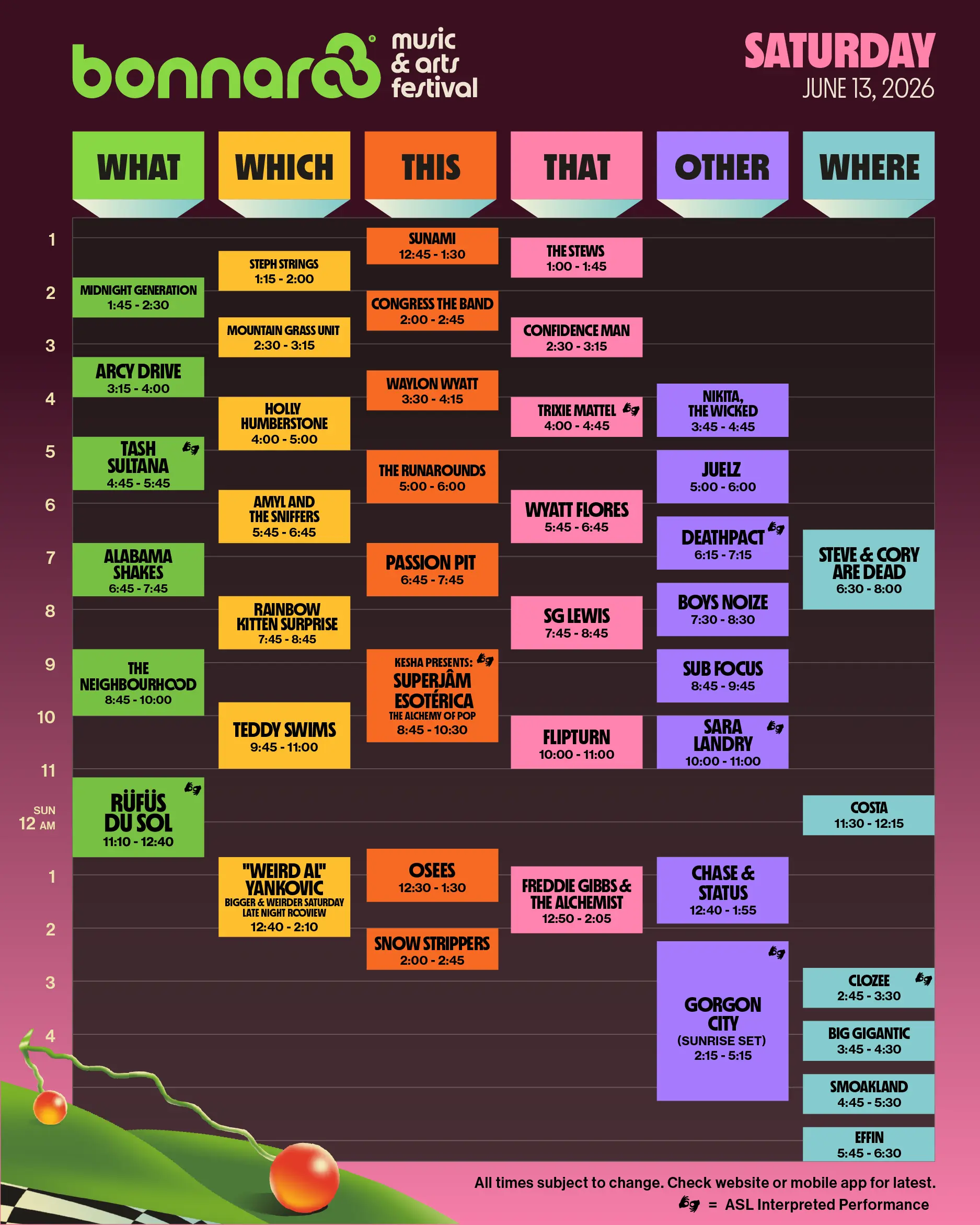Schedule poster