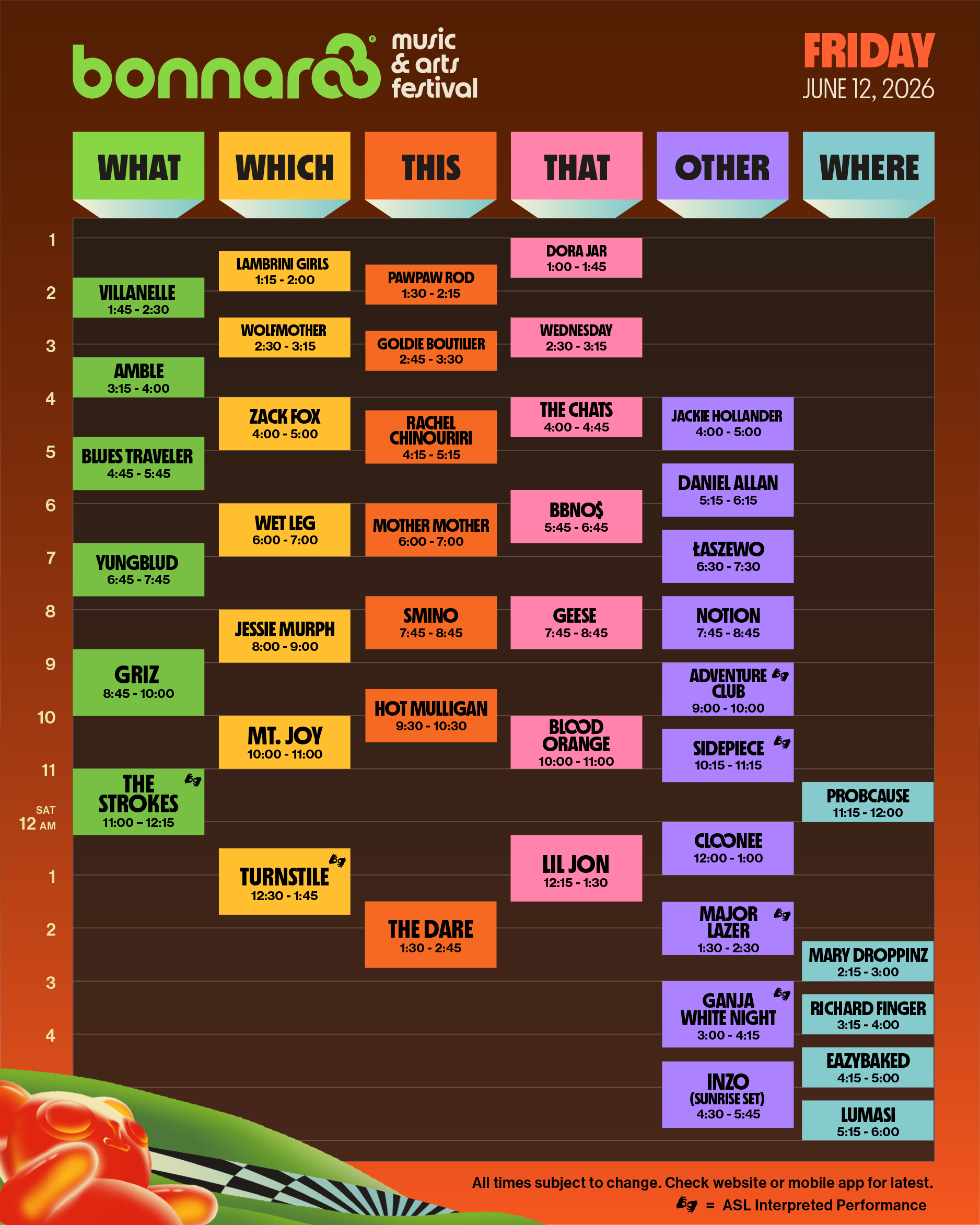 Schedule poster