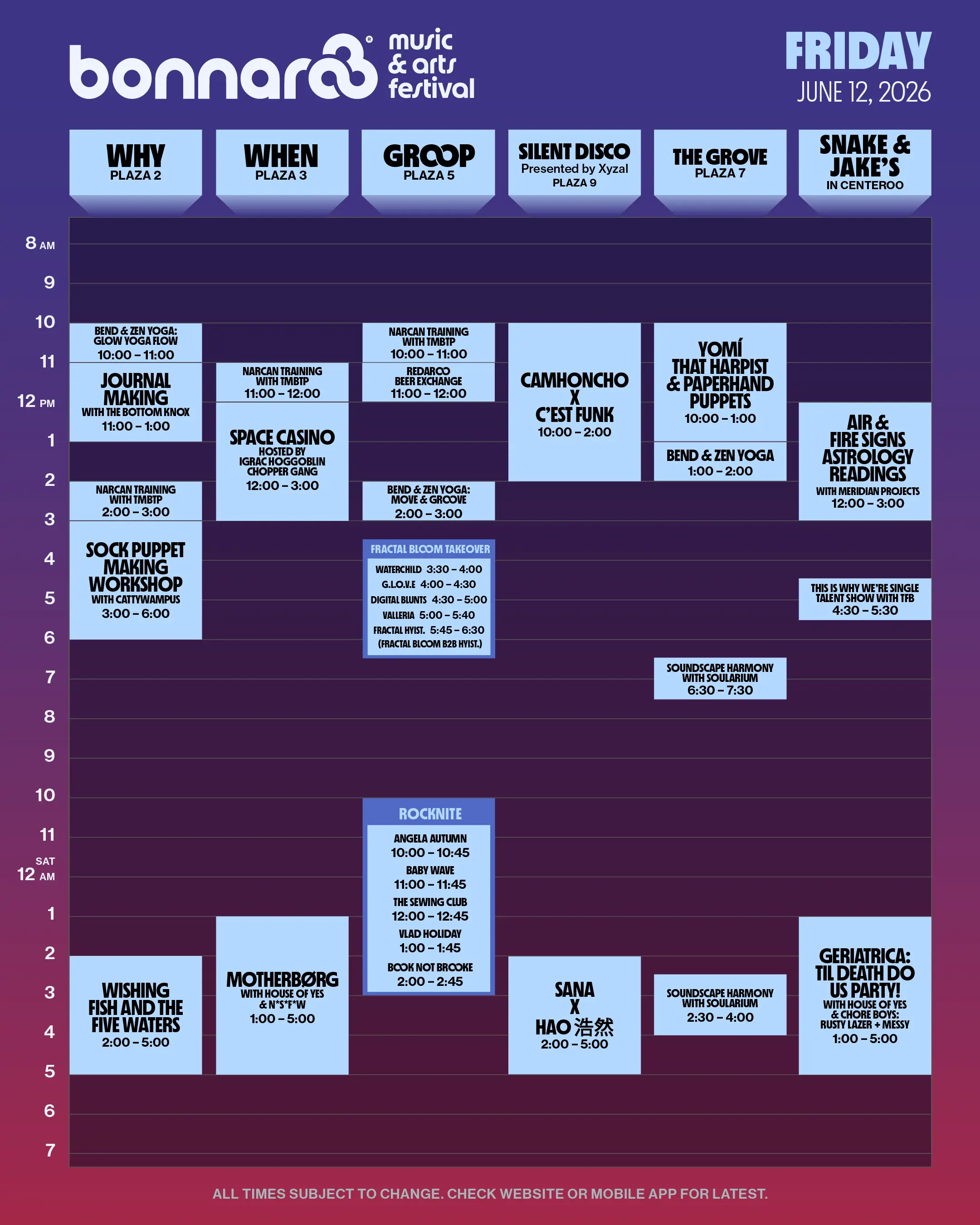 Schedule poster