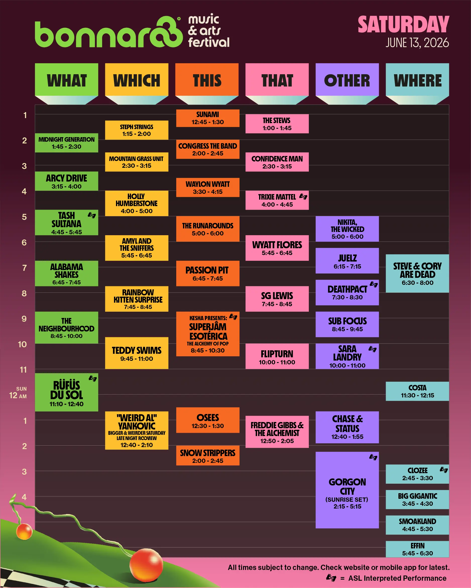 Schedule poster