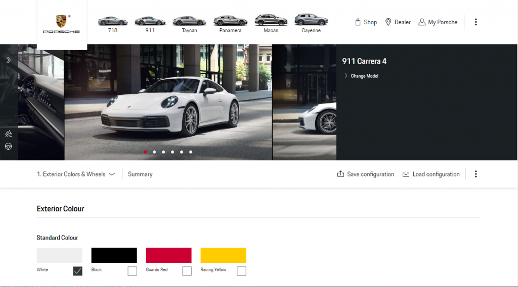 Porsche configurator