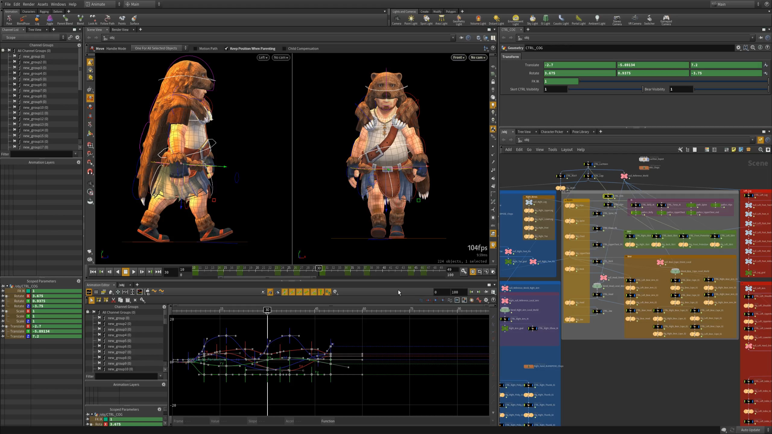 Developing character in Houdini (Source: sidefx.com)