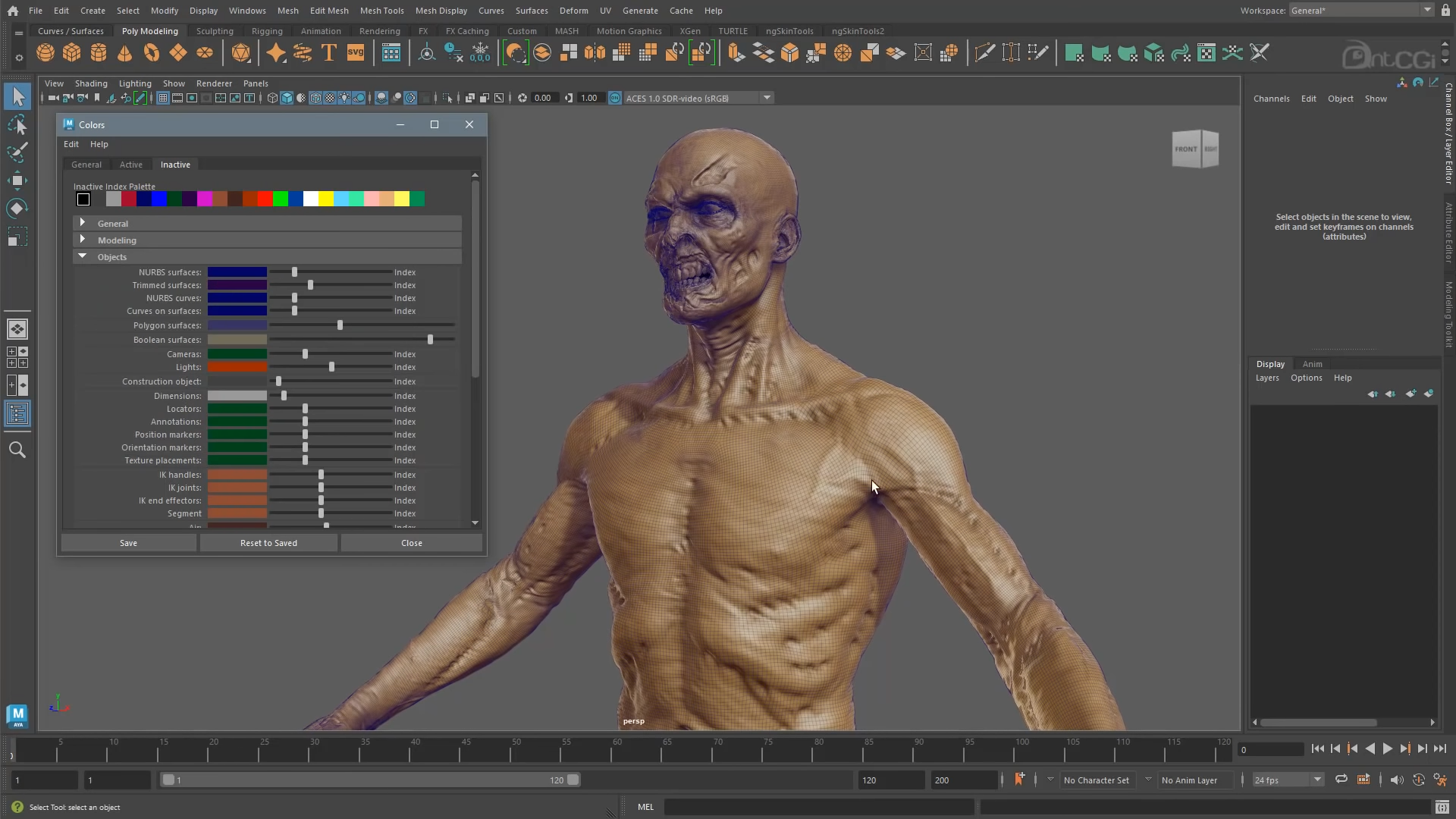 Maya 2023 - adjusting the opacity of the wireframe on objects; new in 2023 version (Source: archsupply.com)