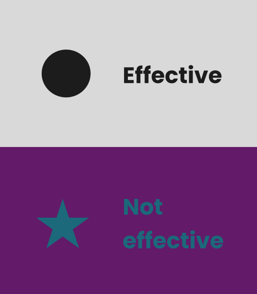effective and ineffective use of contrasting colors 