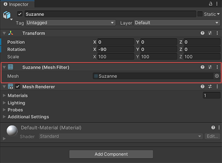 Mesh filter component needed for vertex manipulation
