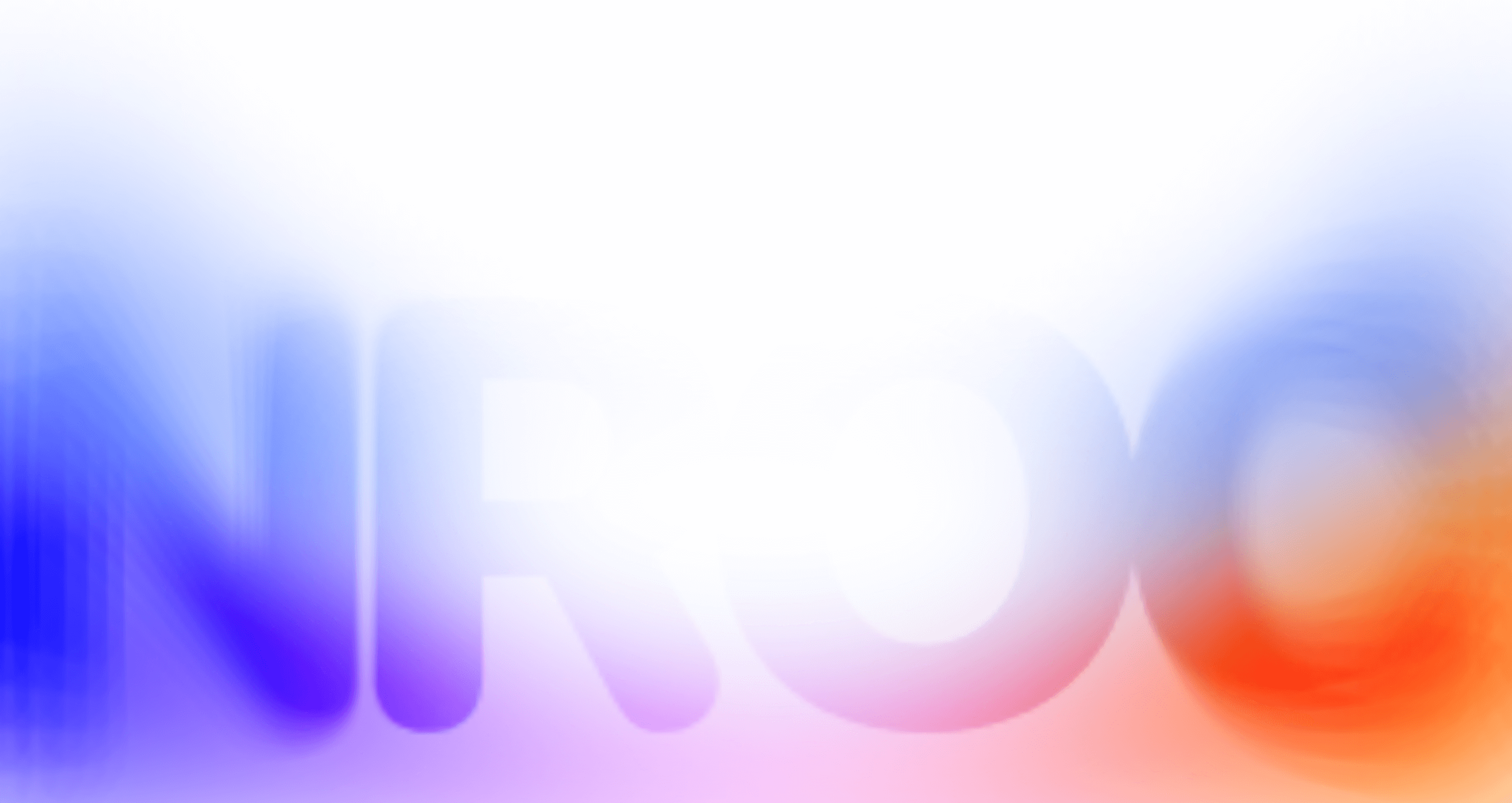Blurred gradient background with soft blue, purple, pink, and orange hues merging around faint large letters 'NRG'.
