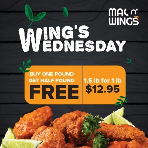 Mac n Wings Social Media Graphics by Cueball Creatives