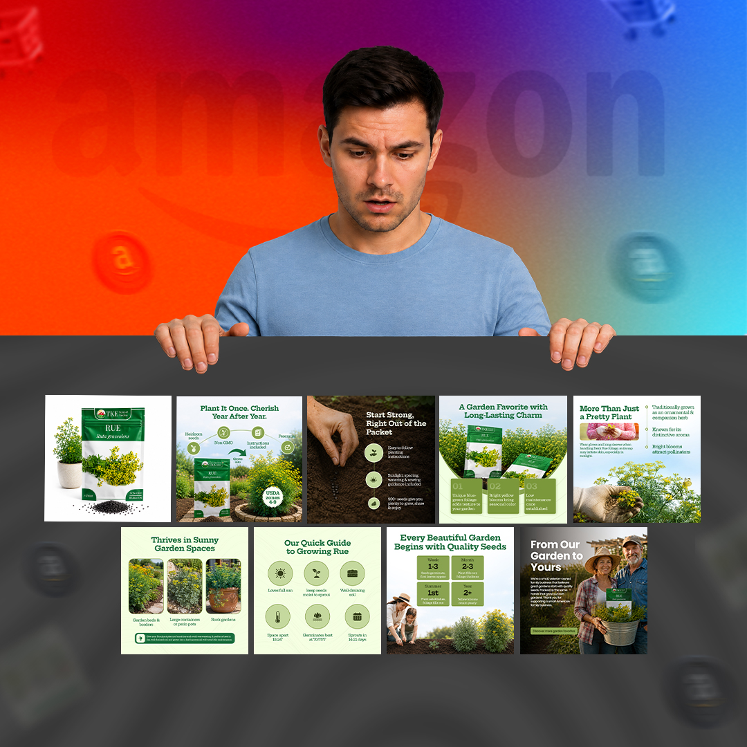 Amazon 9-image stack framework for optimized product listings