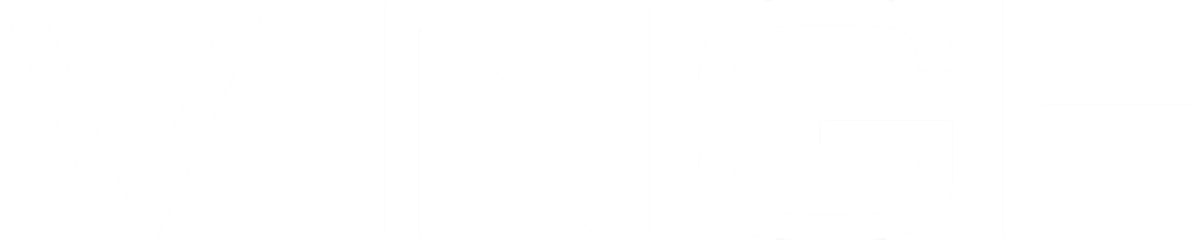 Vinge logotyp i vit färg.