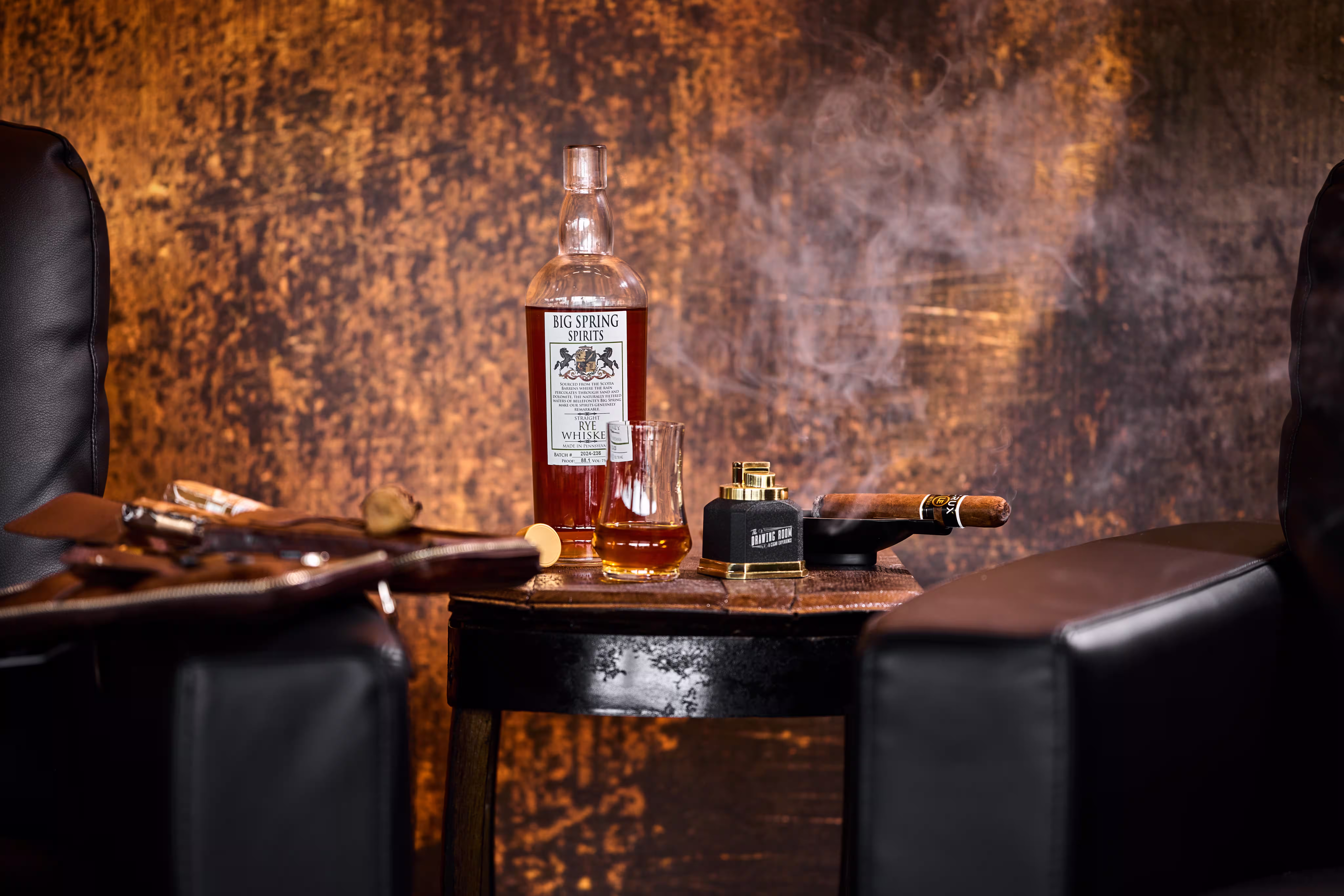 The Drawing Room cigars and Big Spring Spirits drinks. Photo by Adam Milliron