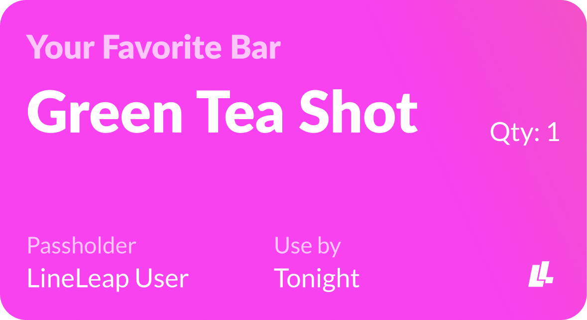 Green Tea Shot pass