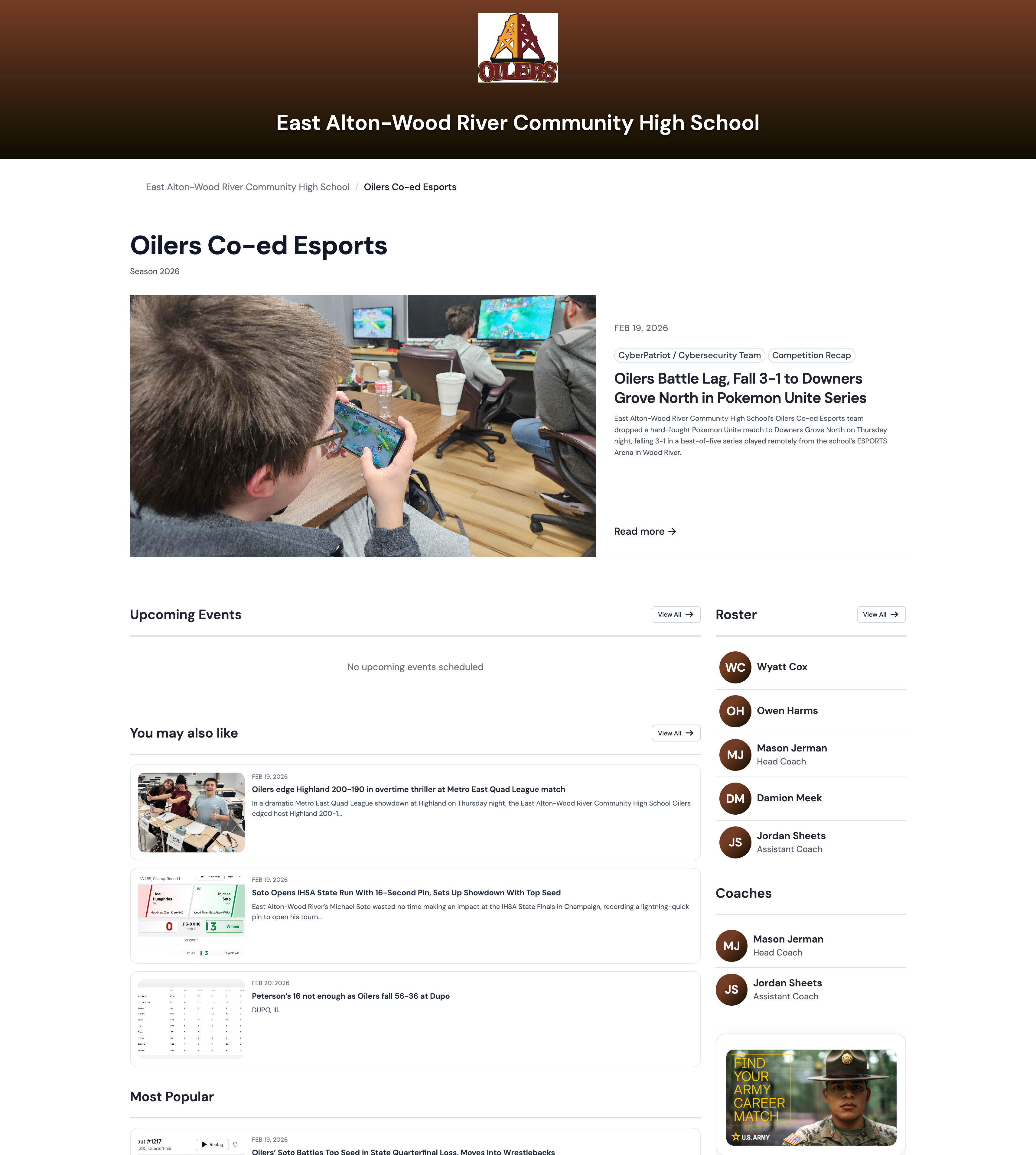 Three young people engaged in esports gaming; one holds a smartphone displaying a game, others focus on computer screens with games in a room.