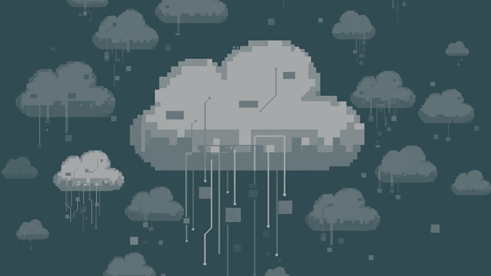 Data streaming down like rain from a cloud