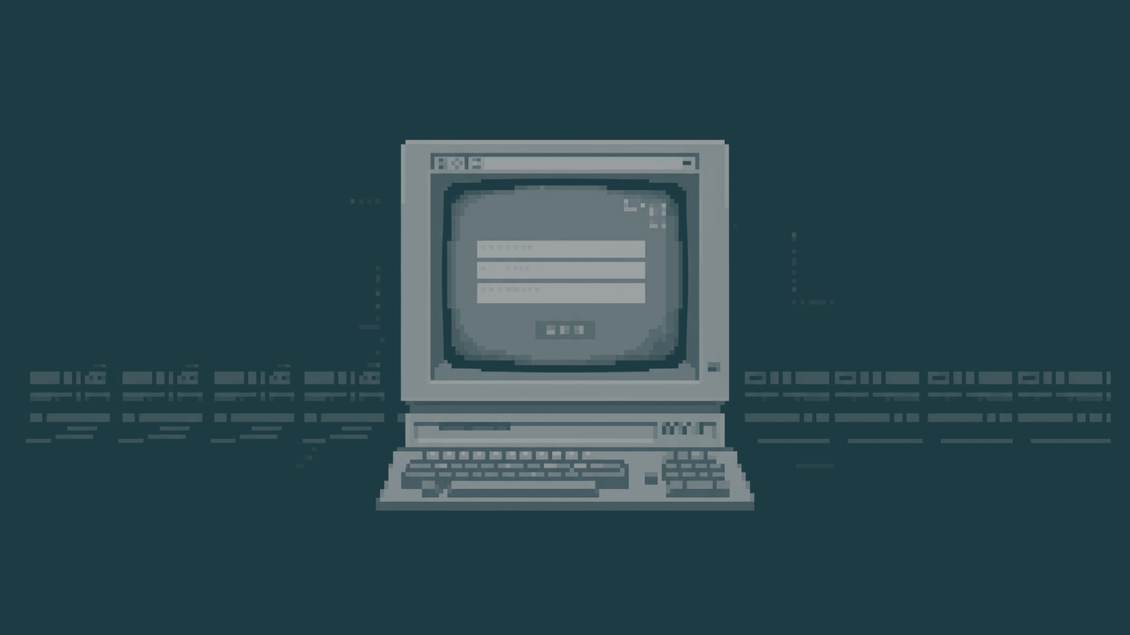 Retro monitor from the 1980s displaying a login screen