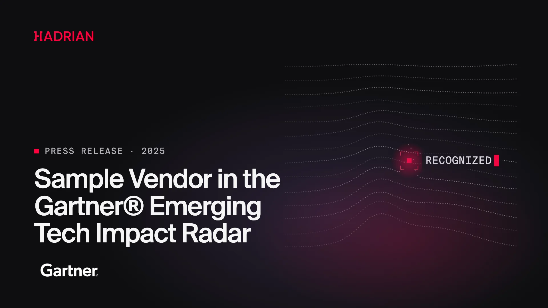 Sample Vendor in the Gartner® Emerging Tech Impact Radar