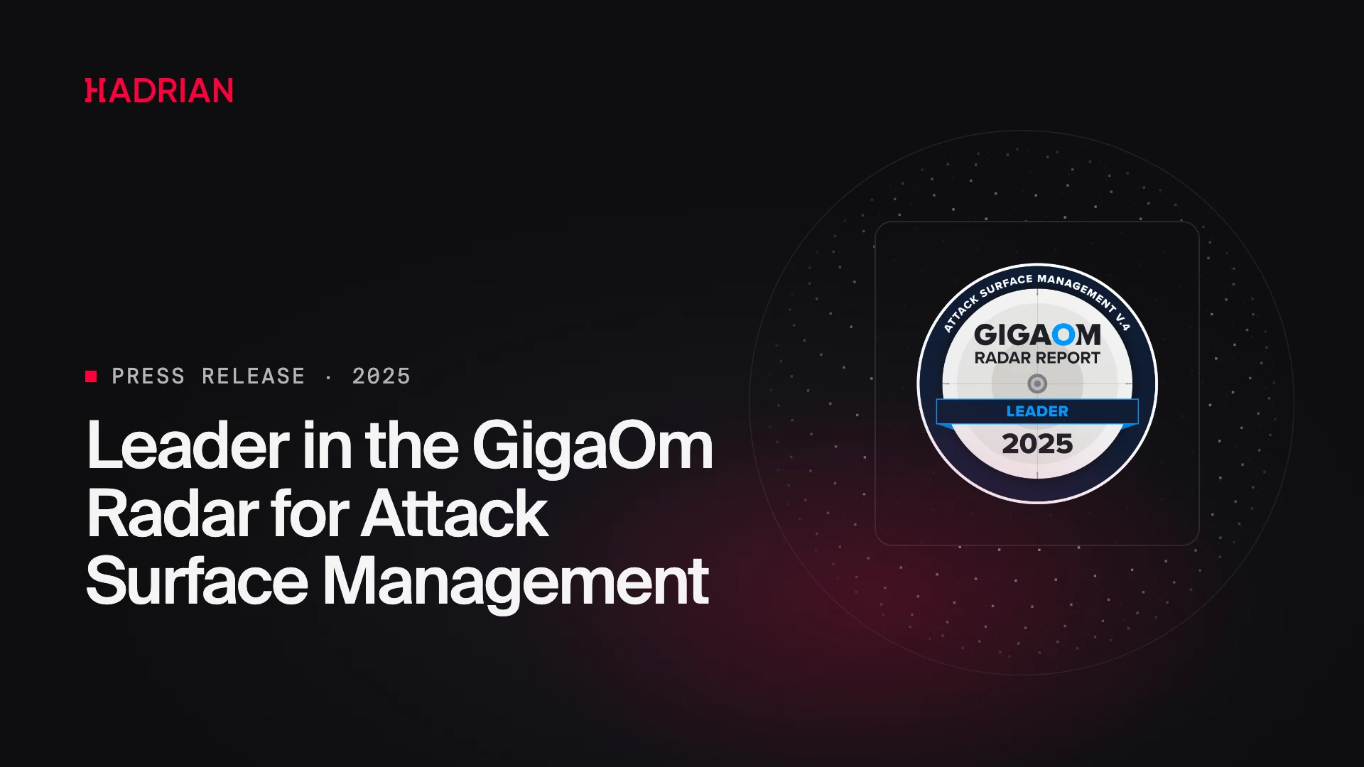 Leader in the GigaOm Radar for Attack Surface Management