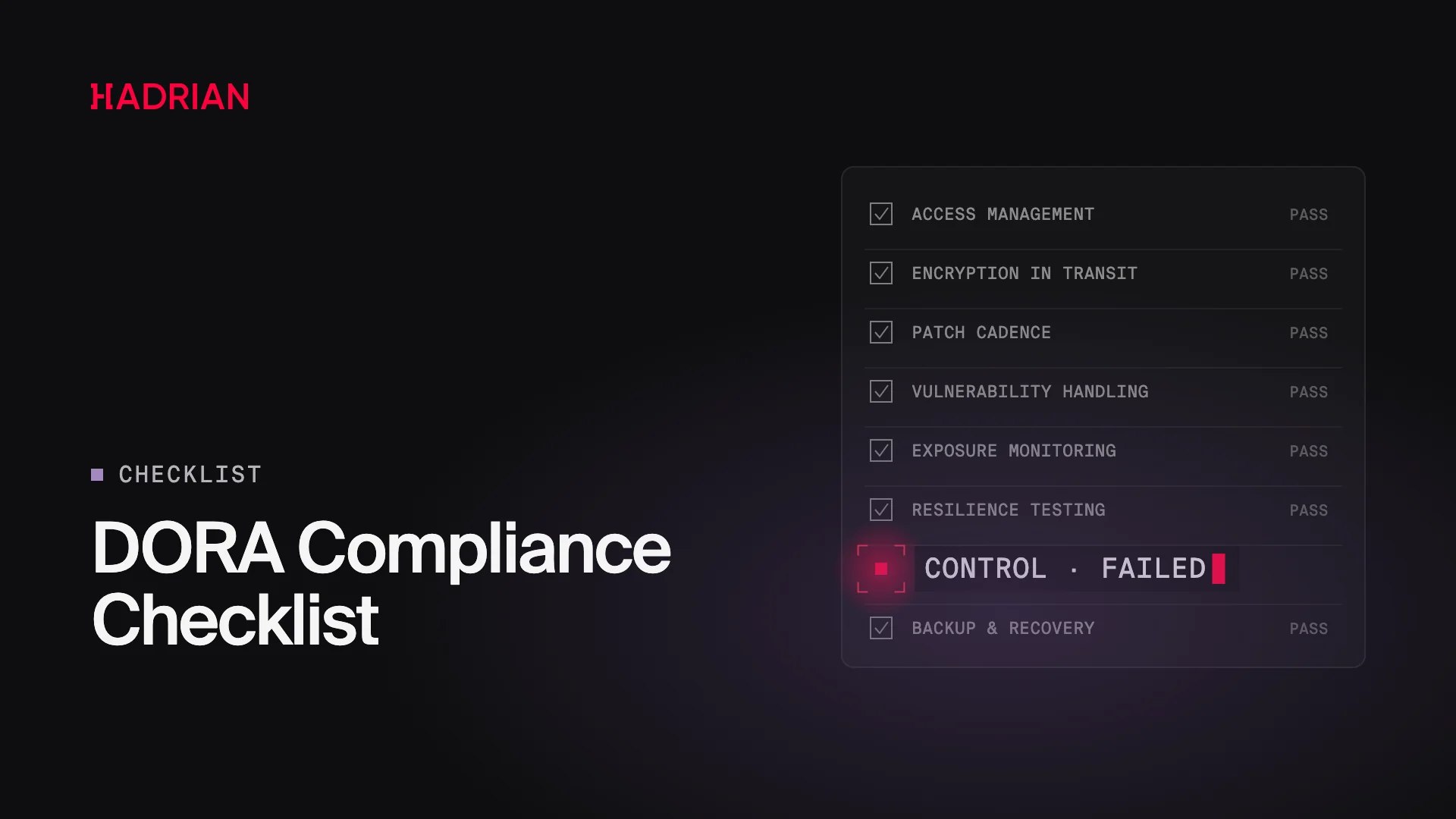 DORA Compliance Checklist