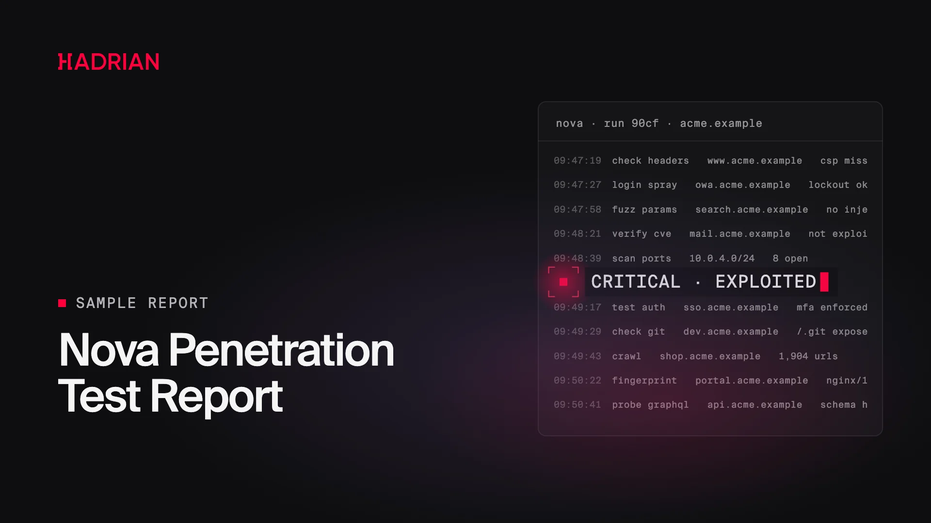 Nova Penetration Test Report